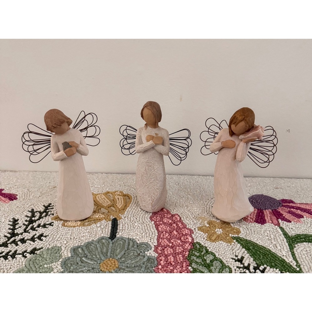 3 Willow Tree Angel Figurines Healing, Remembrance, Thinking of You Susan Lordi